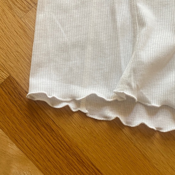 White Ruffled Button-Up Top - Picture 6 of 9